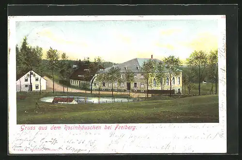 Künstler-AK Freiberg, Gasthaus Rosinhäuschen