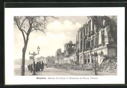 AK Messina, Rovine del Corso V. Emanuele da Piazza Vittoria, Erdbeben
