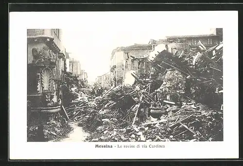 AK Messina, Le rovine di via Cardines, Erdbeben