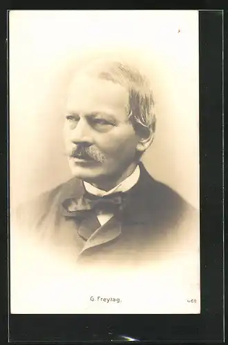 AK Gustav Freytag, Portrait des Deutschen Schriftstellers