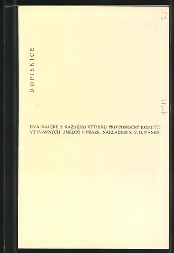 AK Jan Neruda, Zeichnung des Journalisten des 19. Jahrhunderts