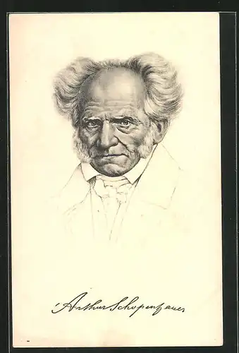 AK Arthur Schopenhauer, Portrait des Philosophen im hohen Alter