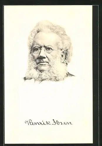 AK Henrik Ibsen, Portrait des alten Dichters und Lyrikers
