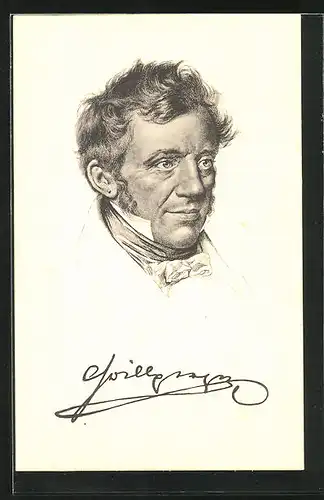 AK Franz Grillparzer, Portrait des Dichters und Lehrers