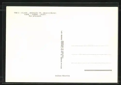 AK Claye-Souilly, Café, Tabac, Rue principale