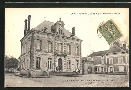 AK Crouy-sur-Querq, Place de la Mairie