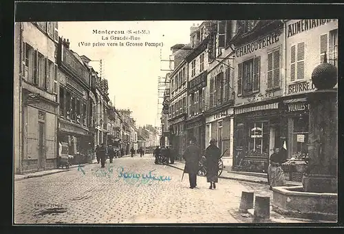 AK Montereau, La Grande Rue
