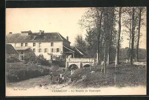 AK Verdelot, Le Moulin de Couargis, an der kleinen Brücke zum Haus