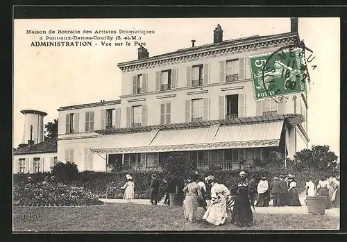 AK Pont-aux-Dames-Couilly, Maison de Retraite des Artistes Dramatiques, Administration, Vue sur le parc