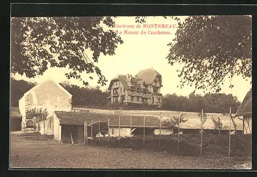 AK Montereau, Le Manoir de Courbeton, Blick zum Anwesen auf dem Berg