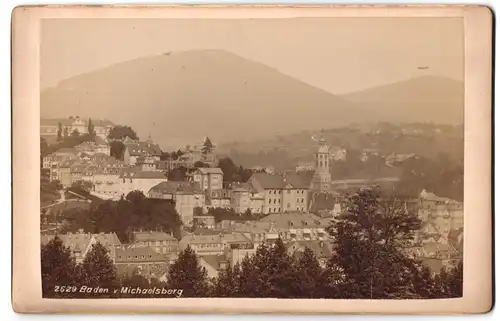 Fotografie Friedrich Spies, Baden-Baden, Ansicht Baden, Blick über die Stadt mit Kirche 1897