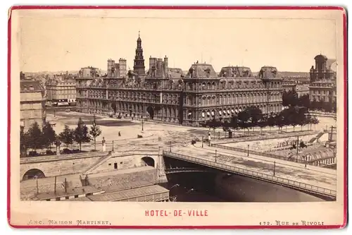 Fotografie Anc. Maison Martinet, Paris, Rue de Rivoli 172, Ansicht Paris, Blick über die Seine zum Hotel de Ville