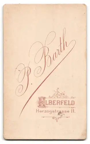 Fotografie P. Barth, Elberfeld, Herzogstrasse 11, Stilvoller mit aussergewöhnlicher Frisur