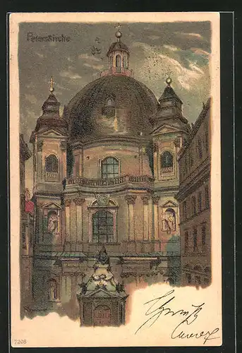 Künstler-AK Wien, Blick auf die Peterskirche