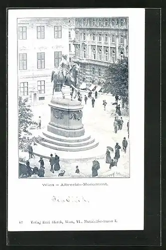AK Wien, Albrechtsplatz, Albrechts-Monument