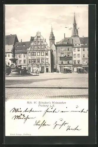AK Freiberg i. S., Gasthaus  Hch. W. Schultze`s Weinstuben