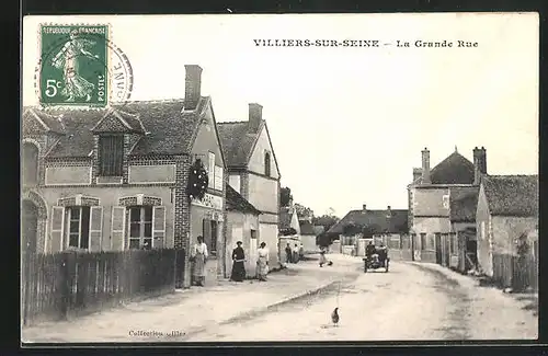 AK Villiers-sur-Seine, La Grande Rue