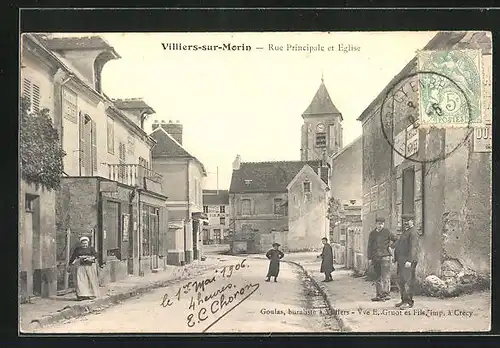 AK Villiers-sur-Morin, Rue Principale et Eglise