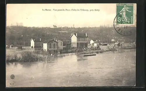 AK Villenoy, La Marne, Vue prise du Pont, prés Esbly