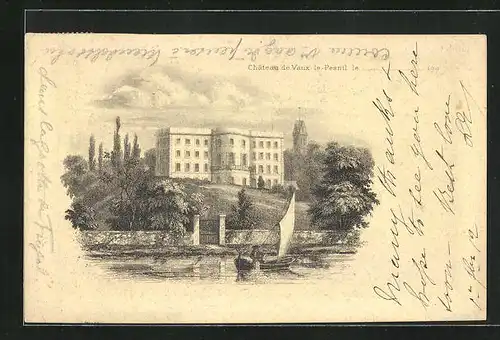 Lithographie Vaux-le-Pesnil, Le Chateau