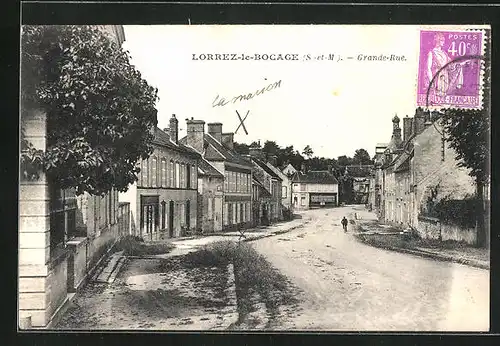 AK Lorrez-le-Bocage, Grande-Rue