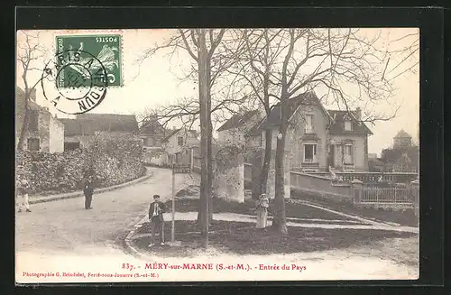 AK Mery-sur-Marne, Entree du Pays