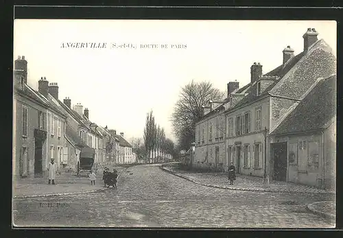 AK Angerville, Route de Paris