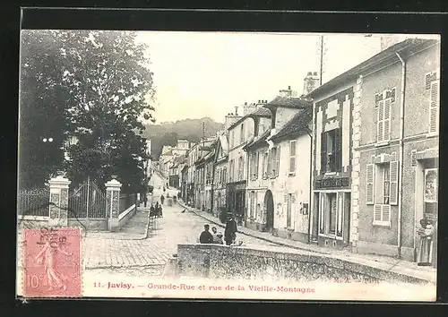 AK Juvisy, Grande-Rue et rue de la Vieille-Montagne