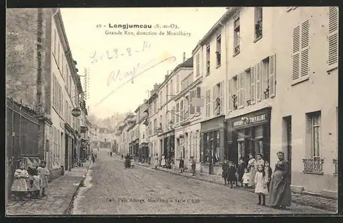 AK Longjumeau, Grande Rue, direction de Montlhéry