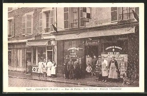 AK Essonnes, Rue de Paris, Bar Tabacs, Maison Chaumette