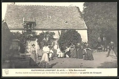 AK Guiperreux-Longpont, Villa Bon-Accueil, La partie de Croquet