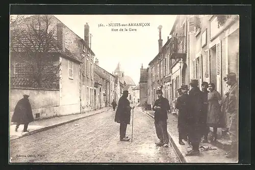 AK Nuits-sur-Armancon, Rue de la Gare