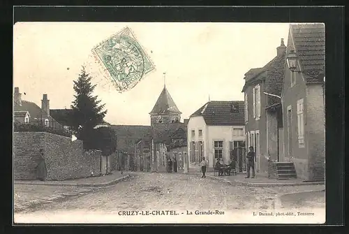 AK Cruzy-le-Chatel, La Grande-Rue