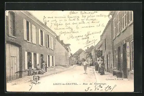 AK Ligny-le-Chatel, Rue de Carrouge