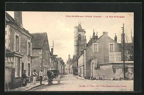 AK Coulanges-sur-Yonne, La Rue Principale