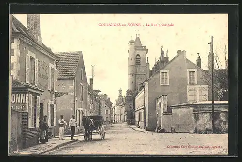 AK Coulanges-sur-Yonne, La Rue principale