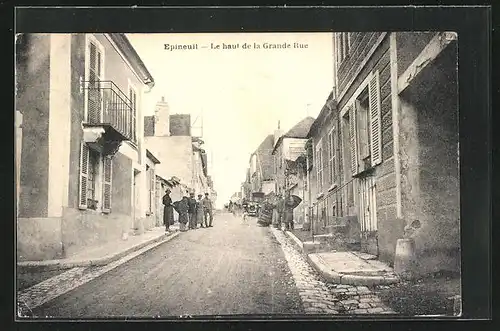 AK Epineuil, Le haut de la Grande Rue