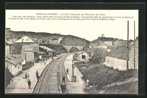 AK Pont-sur-Yonne, La Gare, Bahnhof