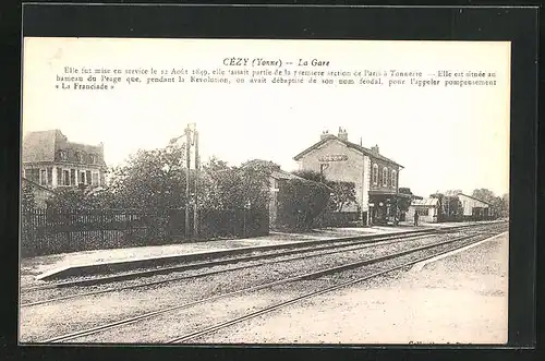 AK Cezy, La Gare, Bahnhof