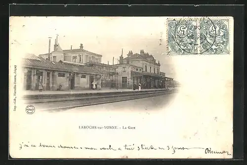 AK Laroche-sur-Yonne, La Gare, Bahnhof