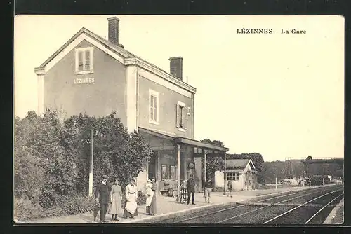 AK Lezinnes, La Gare, Bahnhof