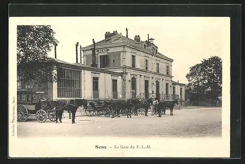 AK Sens, La Gare, Bahnhof