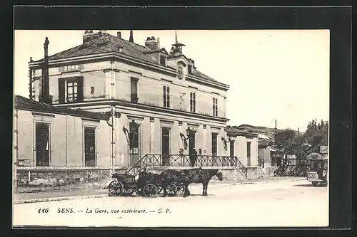 AK Sens, La Gare, Bahnhof