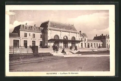 AK Auxerre, La Gare St-Gervais, Bahnhof