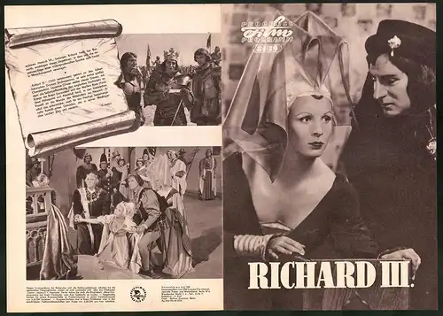 Filmprogramm PFP Nr. 84 /59, Richard III., Cedric Hardwicke, Nicholas Hannen, Regie: Laurence Olivier