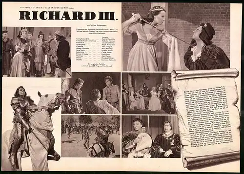 Filmprogramm PFP Nr. 84 /59, Richard III., Cedric Hardwicke, Nicholas Hannen, Regie: Laurence Olivier