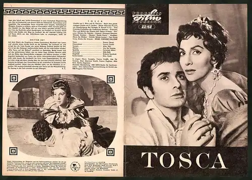 Filmprogramm PFP Nr. 22 /61, Tosca, Franca Duval, Franco Corelli, Regie: Carmine Gallone