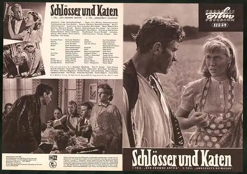 Filmprogramm PFP Nr. 125 /59, Schlösser und Katen, Raimund Schelcher, Erika Dunkelmann, Regie: Kurt Maetzig