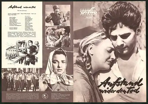 Filmprogramm PFP Nr. 71 /59, Aufstand wider den Tod, J. Sarvas, D. Blaskovic, Regie: Palo Bielik