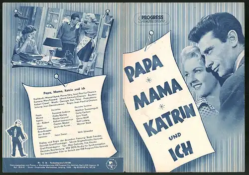 Filmprogramm PFI Nr. 13 /56, Papa Mama Katrin und Ich, Fernand Ledoux, Gaby Morlay, Regie: Jean-Paul Le Chanois